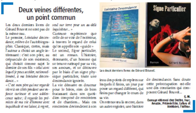 Article de Presse - Lointaine Descendance / Signe particulier